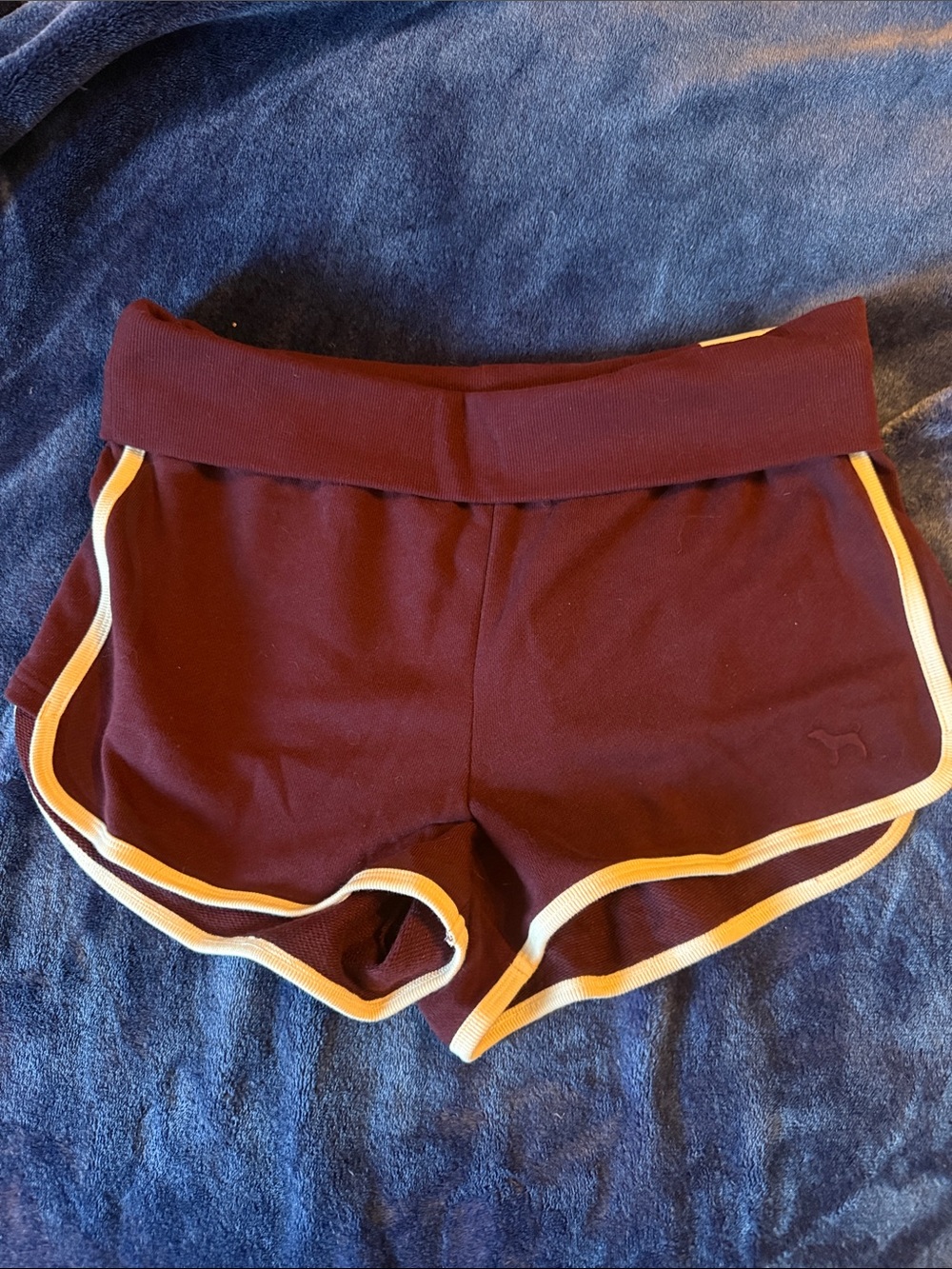 PINK Victoria's Secret Maroon Athletic Shorts with Cream Trim